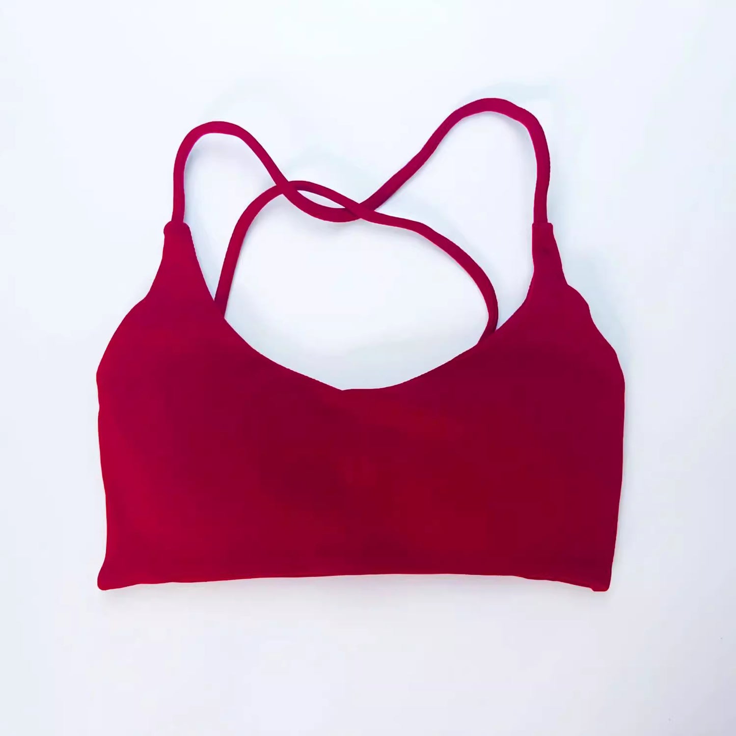Twist-Back Sports Bra in Berry