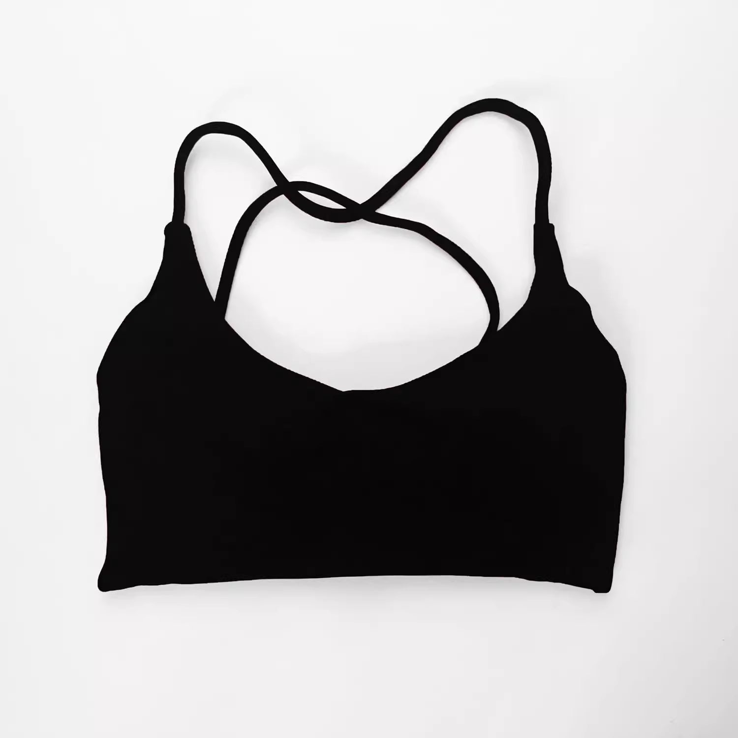 Twist-Back Sports Bra in Black