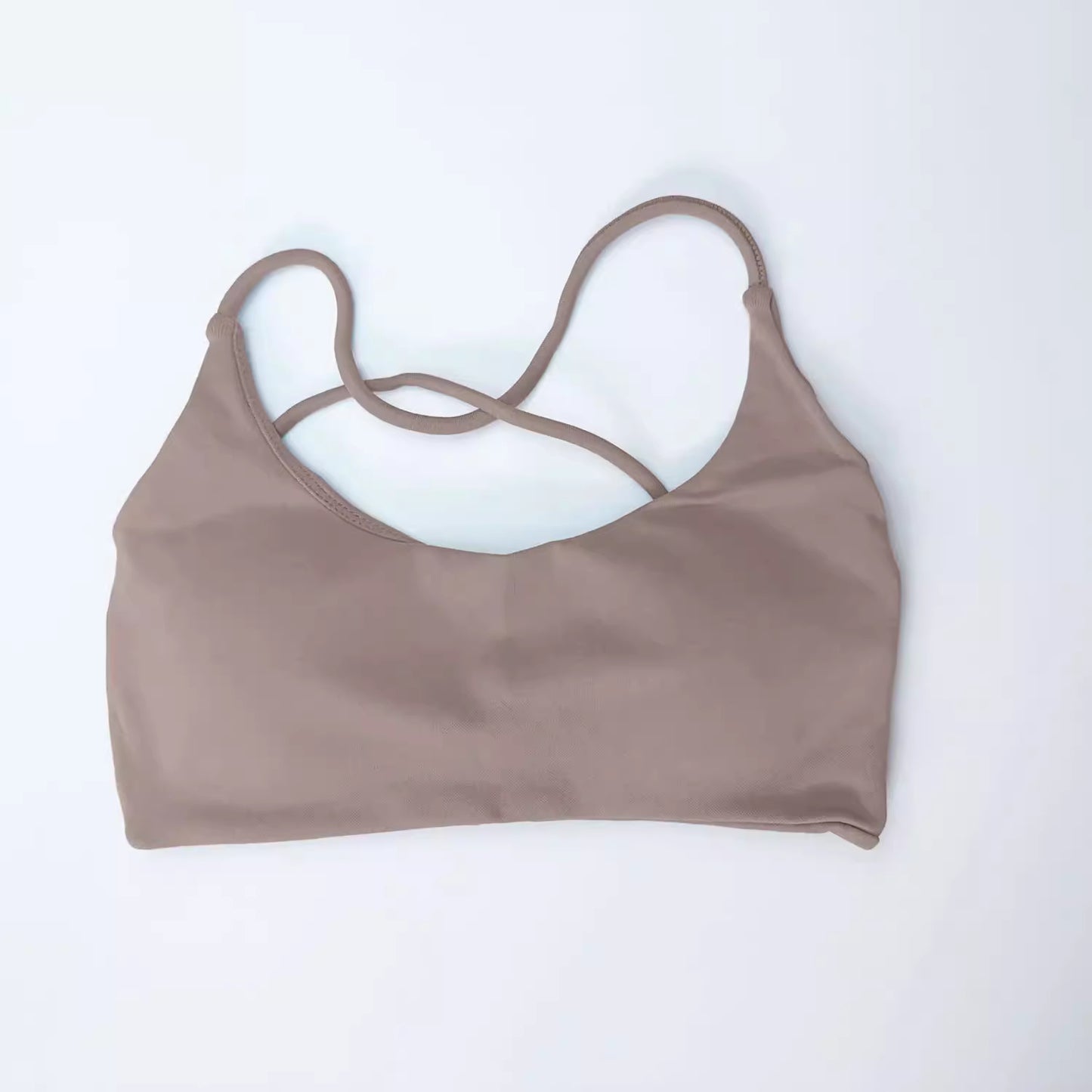 Twist-Back Sports Bra in Mushroom