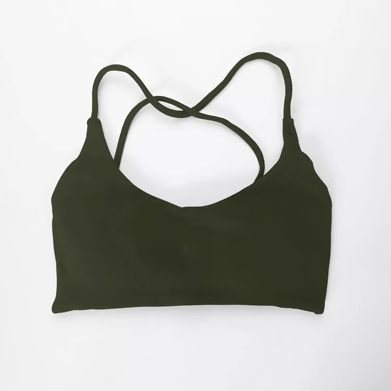 Twist-Back Sports Bra in Olive