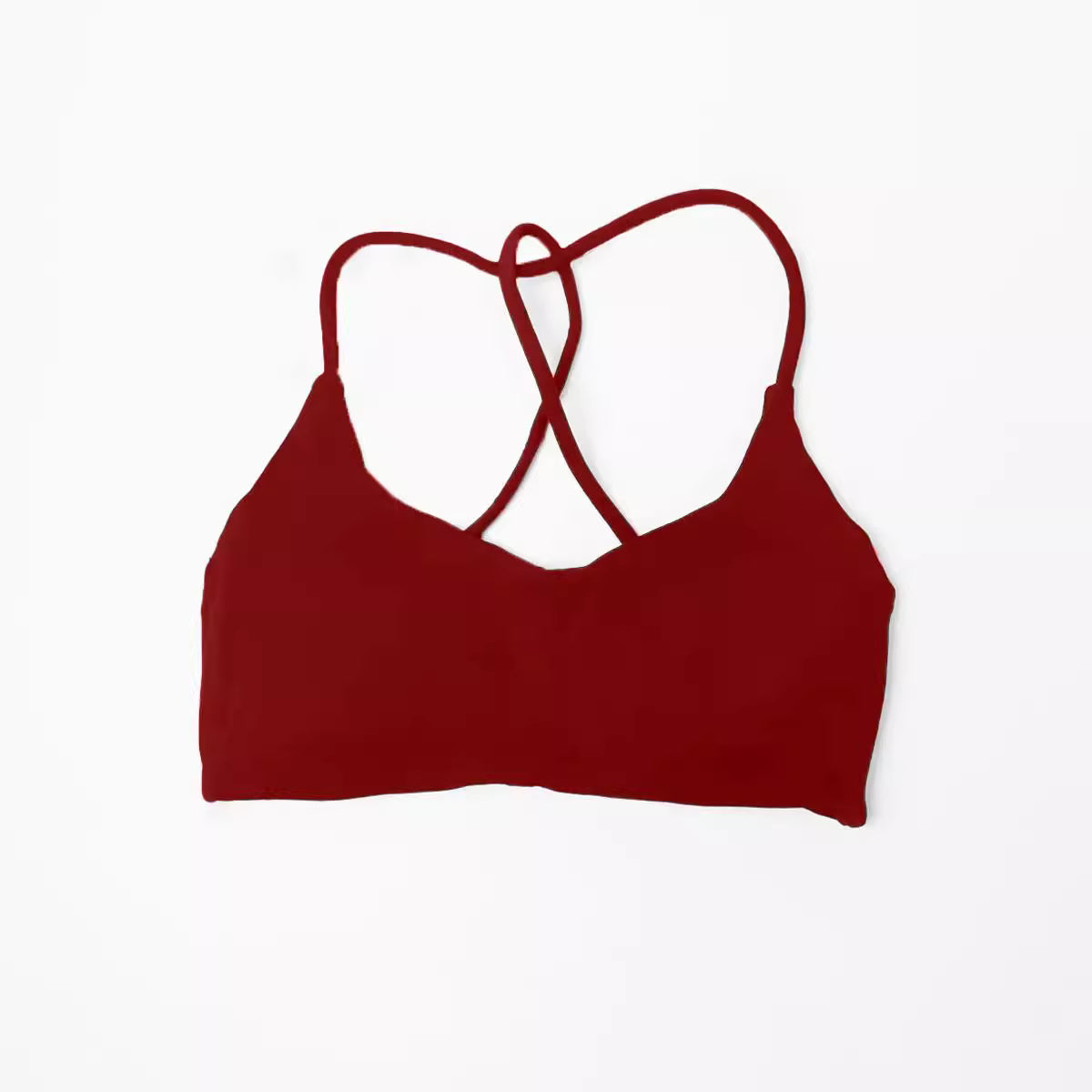 Twist-Back Sports Bra in Wine