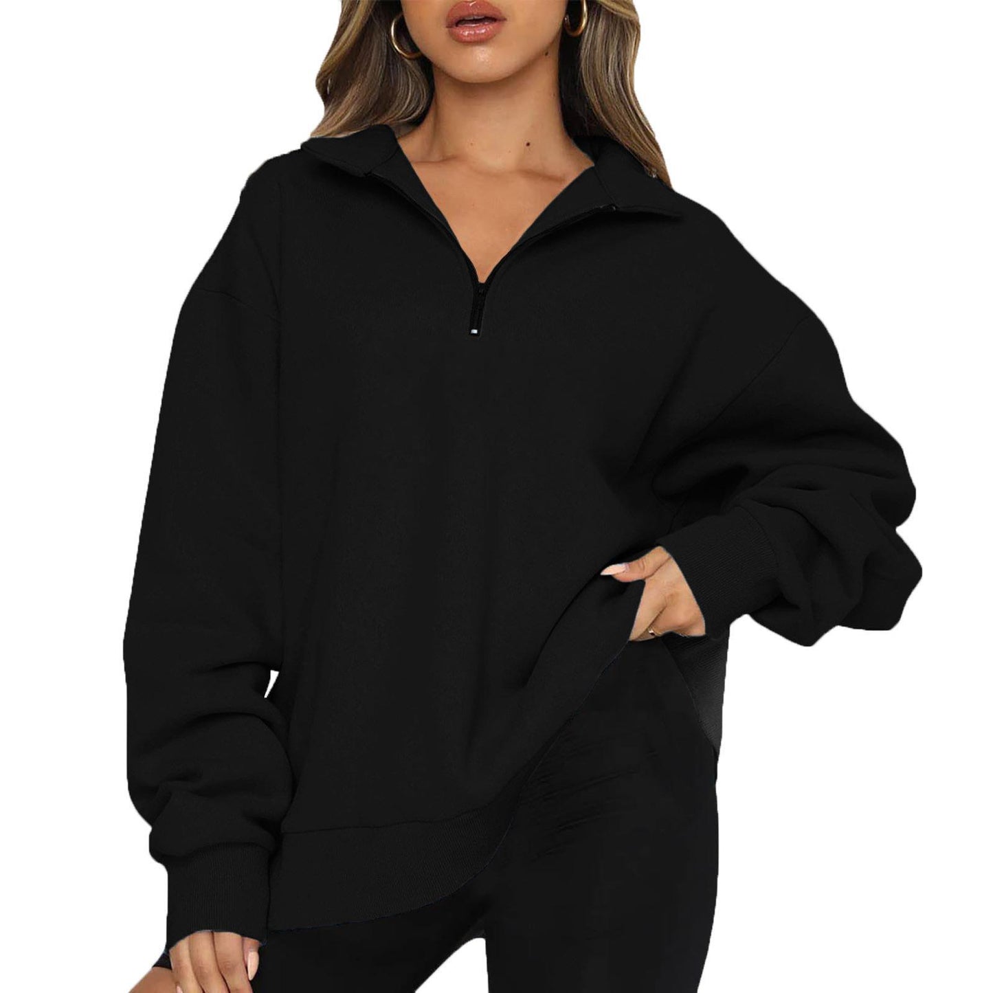 Oversized Half-Zip Pullover detail 2